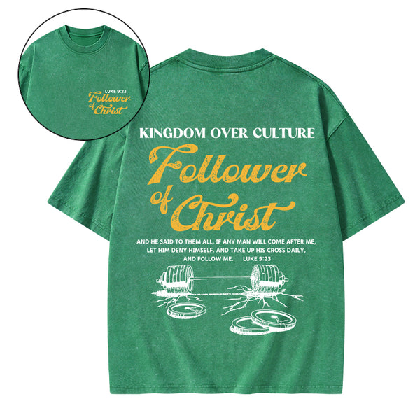 Follower Of Christ Christian Washed T-Shirt
