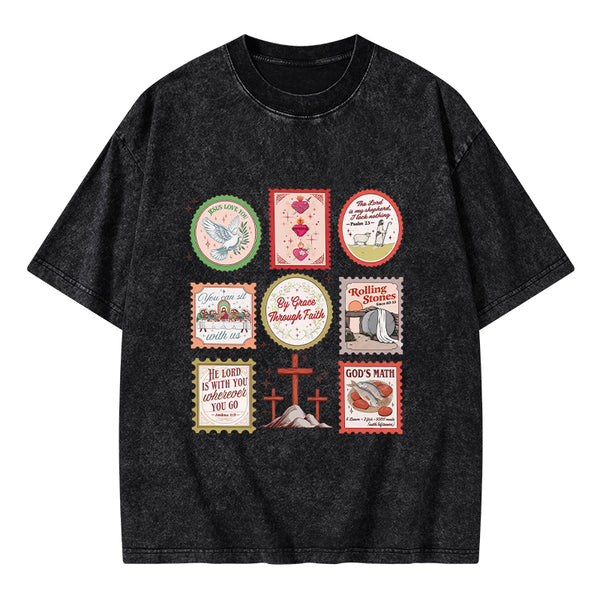 By Grace Through Faith Christian Washed T-Shirt