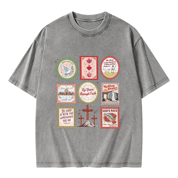 By Grace Through Faith Christian Washed T-Shirt
