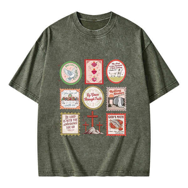 By Grace Through Faith Christian Washed T-Shirt