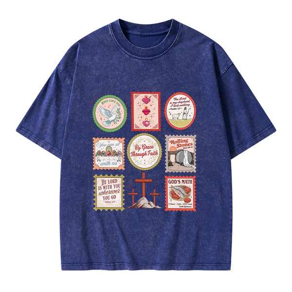 By Grace Through Faith Christian Washed T-Shirt