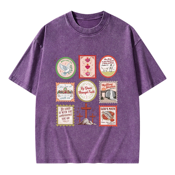 By Grace Through Faith Christian Washed T-Shirt