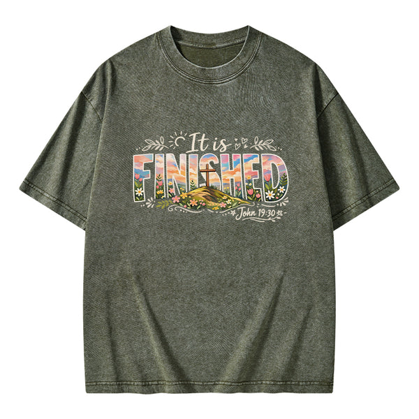 It Is Finished Christian Washed T-Shirt