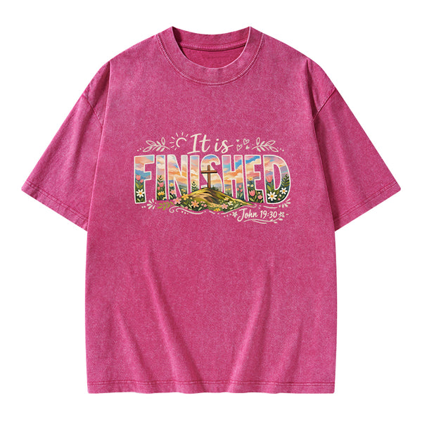 It Is Finished Christian Washed T-Shirt