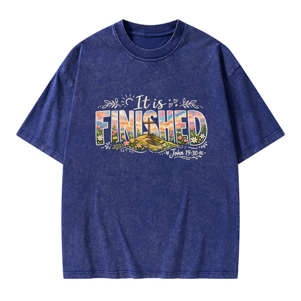It Is Finished Christian Washed T-Shirt