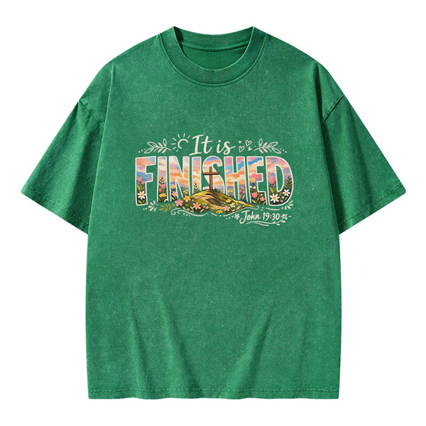 It Is Finished Christian Washed T-Shirt