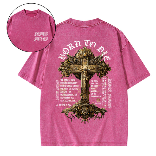 Jesus Saves Christian Washed T-Shirt