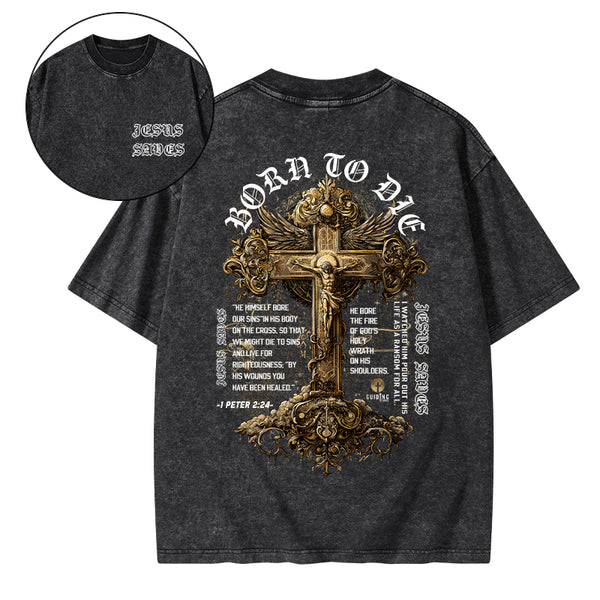 Jesus Saves Christian Washed T-Shirt