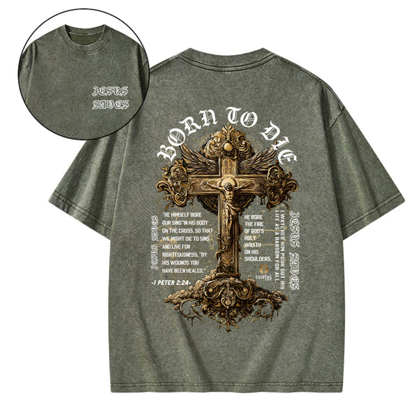 Jesus Saves Christian Washed T-Shirt
