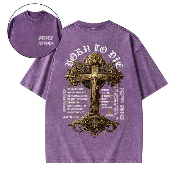 Jesus Saves Christian Washed T-Shirt