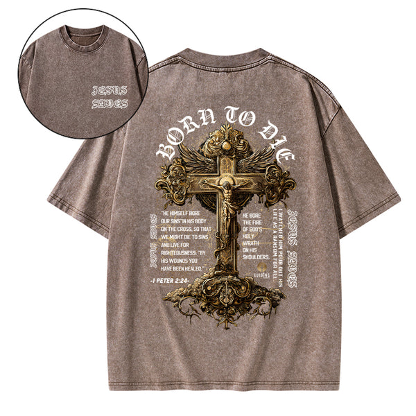 Jesus Saves Christian Washed T-Shirt