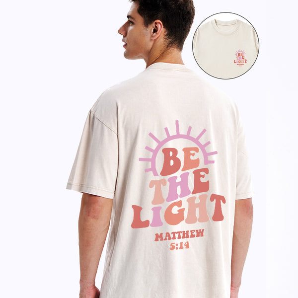 GC-WTSCJX0025 Be The Light Christian Washed T-Shirt