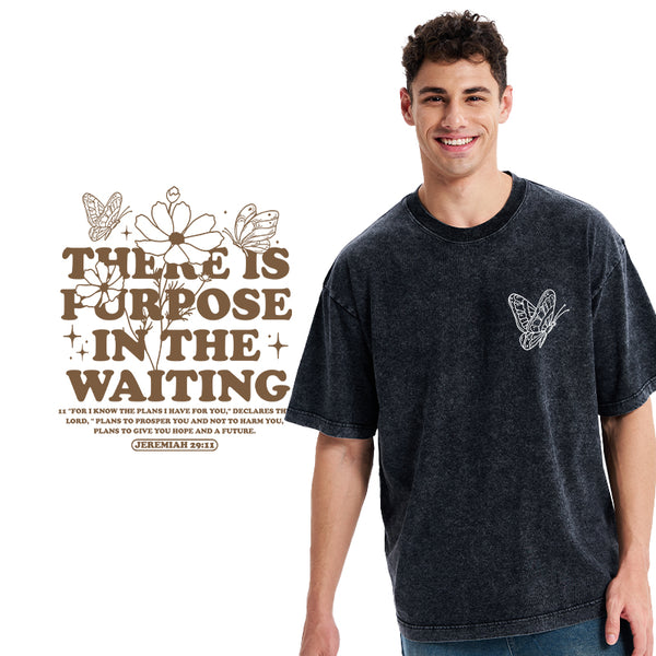 There Is Purpose In Waiting Christian Washed T-Shirt