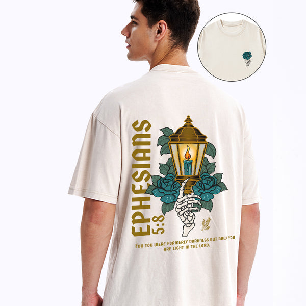 GC-WTSCJX0042 For You Were Formerly Darkness Christian Washed T-Shirt