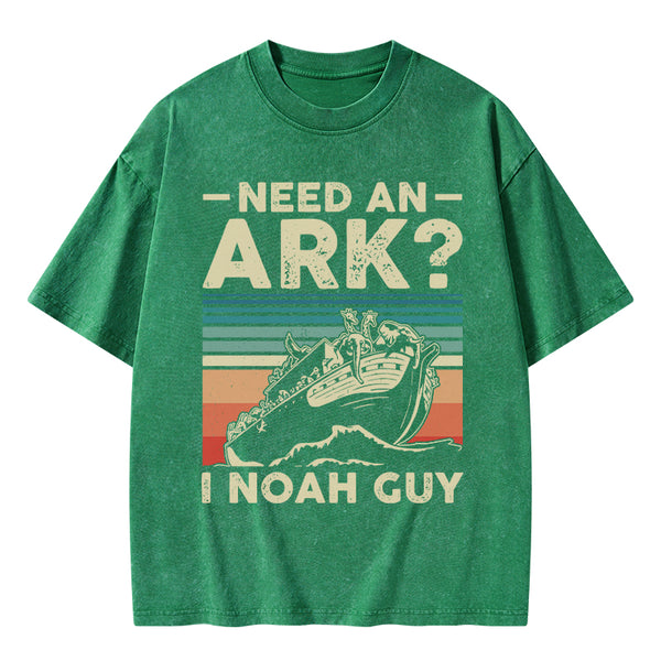 Need An Ark I Noah Guy Funny Vintage Washed Christian T-Shirt