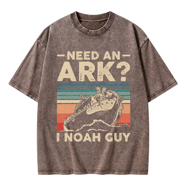 Need An Ark I Noah Guy Funny Vintage Washed Christian T-Shirt