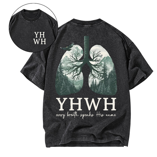GC-WTSCJX0145 YHWH Christian Washed T-Shirt