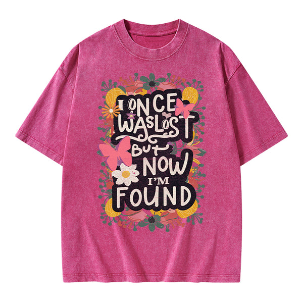 I Once Was Lost Christian Washed T-Shirt