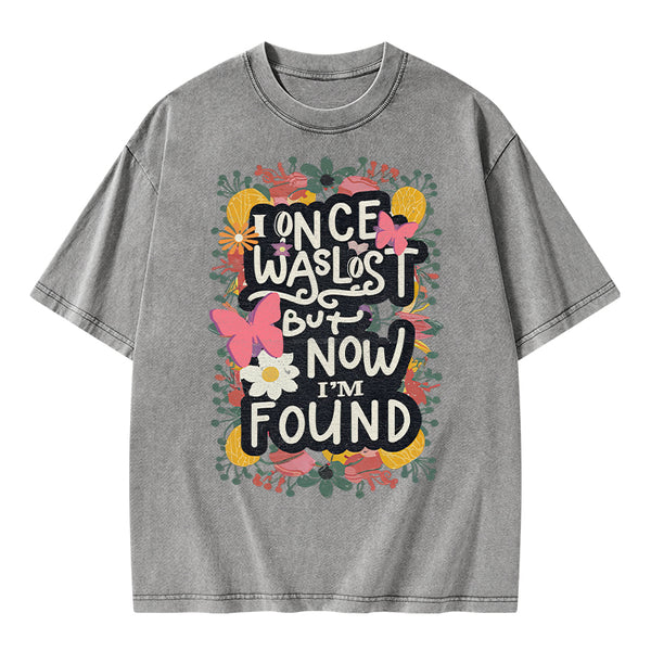 I Once Was Lost Christian Washed T-Shirt