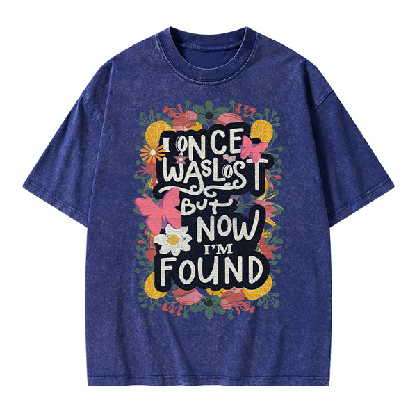 I Once Was Lost Christian Washed T-Shirt
