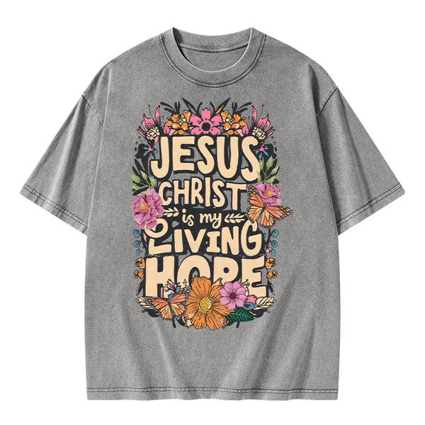 Living Hope Christian Washed T-Shirt