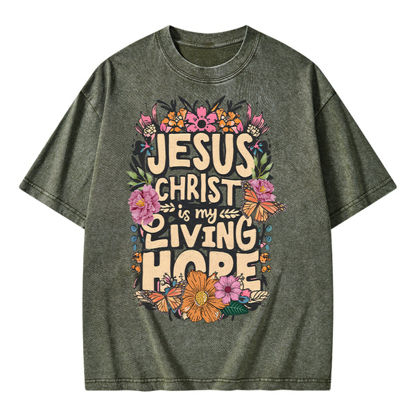 Living Hope Christian Washed T-Shirt