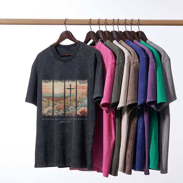 My Sin Was Great Christian Washed T-Shirt