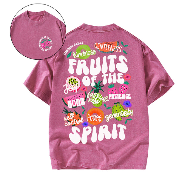 GC-WTSDS0041 Fruit Of The Spirit Christian Washed T-Shirt