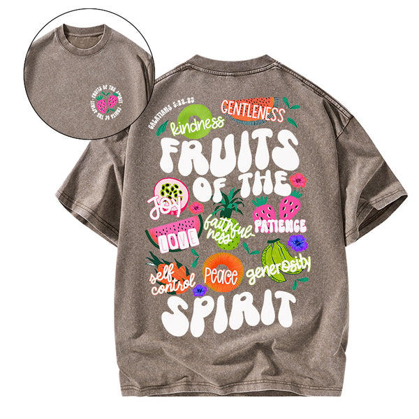 GC-WTSDS0041 Fruit Of The Spirit Christian Washed T-Shirt