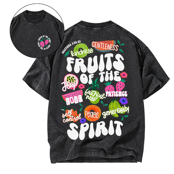 GC-WTSDS0041 Fruit Of The Spirit Christian Washed T-Shirt