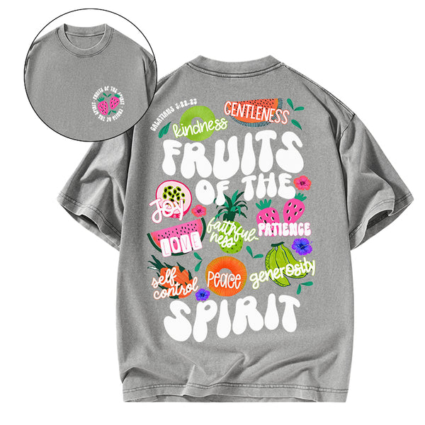 GC-WTSDS0041 Fruit Of The Spirit Christian Washed T-Shirt