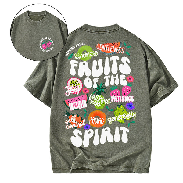 GC-WTSDS0041 Fruit Of The Spirit Christian Washed T-Shirt
