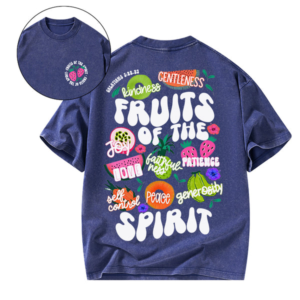 GC-WTSDS0041 Fruit Of The Spirit Christian Washed T-Shirt