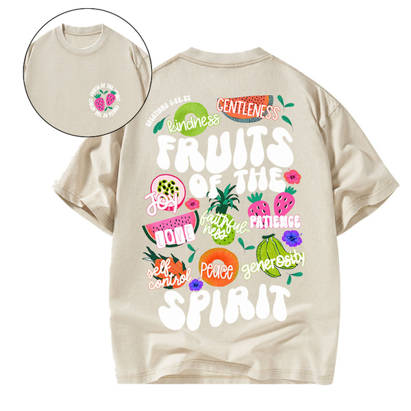 GC-WTSDS0041 Fruit Of The Spirit Christian Washed T-Shirt