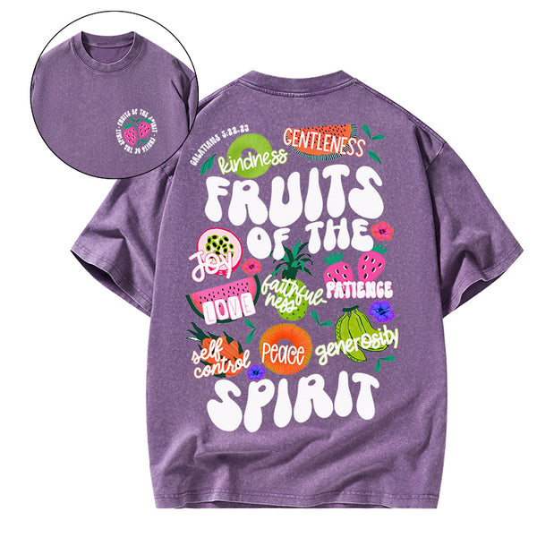 GC-WTSDS0041 Fruit Of The Spirit Christian Washed T-Shirt