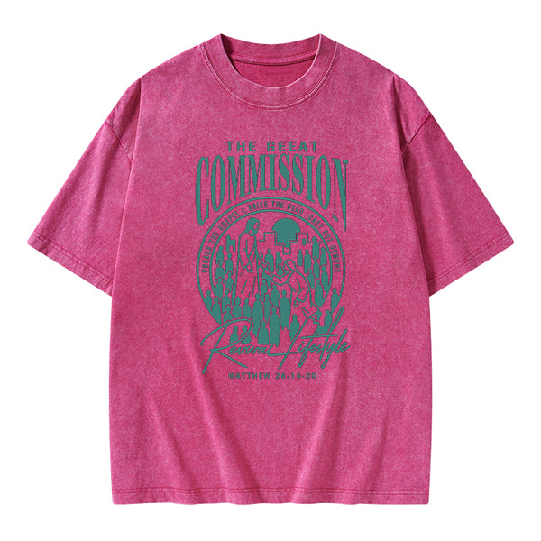 The Great Commission Revival Lifestyle Christian Washed T-Shirt