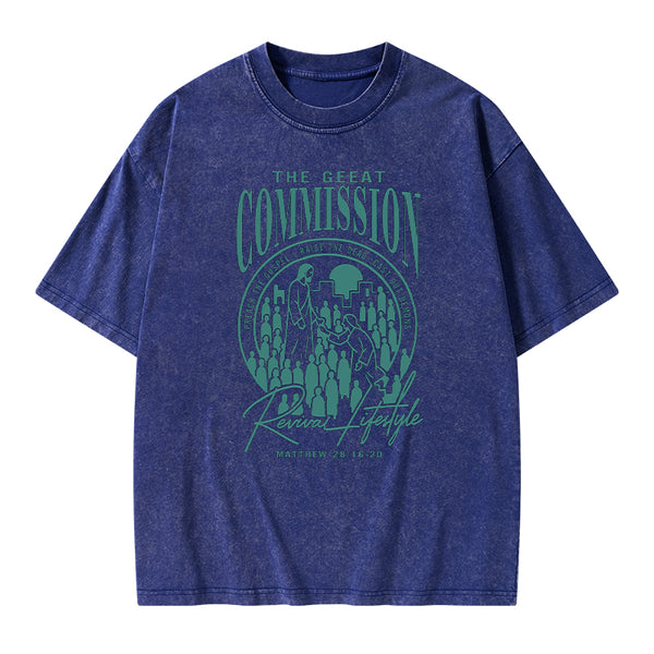 The Great Commission Revival Lifestyle Christian Washed T-Shirt