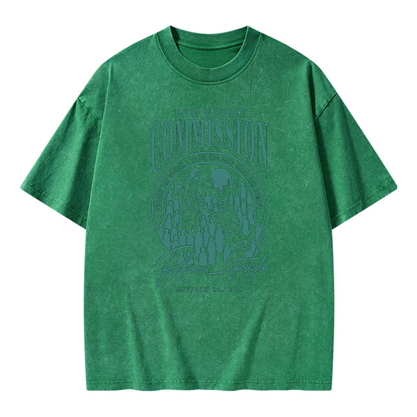 The Great Commission Revival Lifestyle Christian Washed T-Shirt