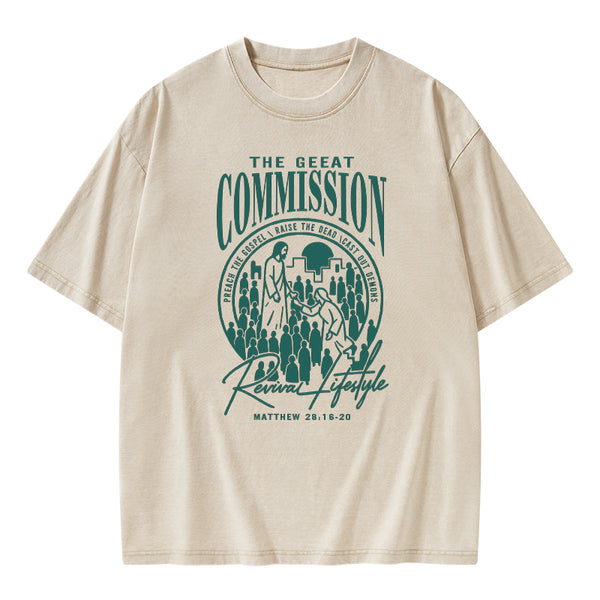 The Great Commission Revival Lifestyle Christian Washed T-Shirt