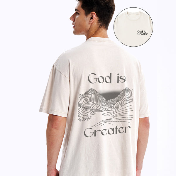 God Is Greater Christian Washed T-Shirt