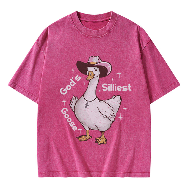God's Silliest Goose Christian Washed T-Shirt
