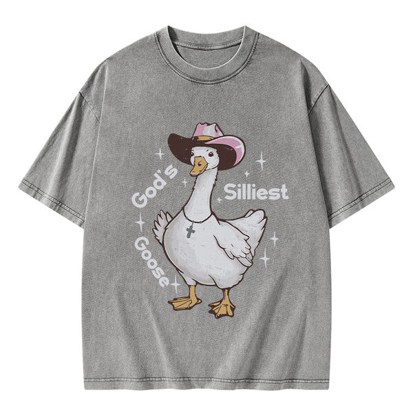 God's Silliest Goose Christian Washed T-Shirt