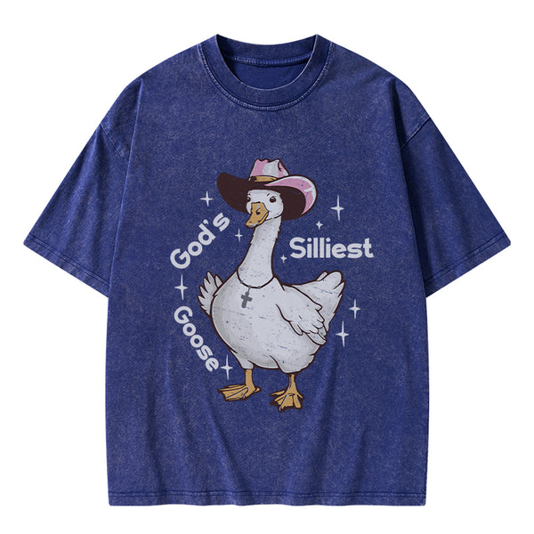 God's Silliest Goose Christian Washed T-Shirt