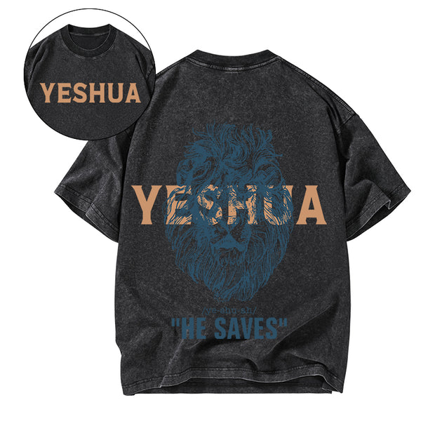 GC-WTSFK24090102 Yeshua He Saves Lion Christian T-Shirt