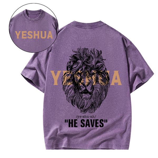 GC-WTSFK24090102 Yeshua He Saves Lion Christian T-Shirt