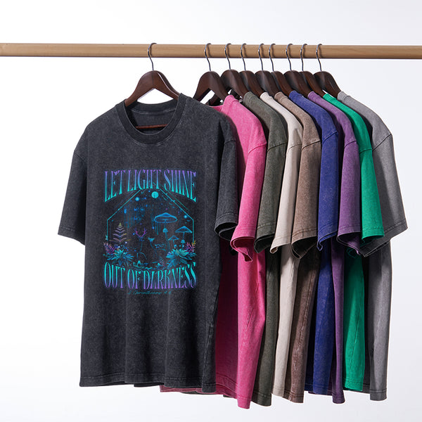 Let Light Shine Out Of Darkness Christian Washed T-Shirt