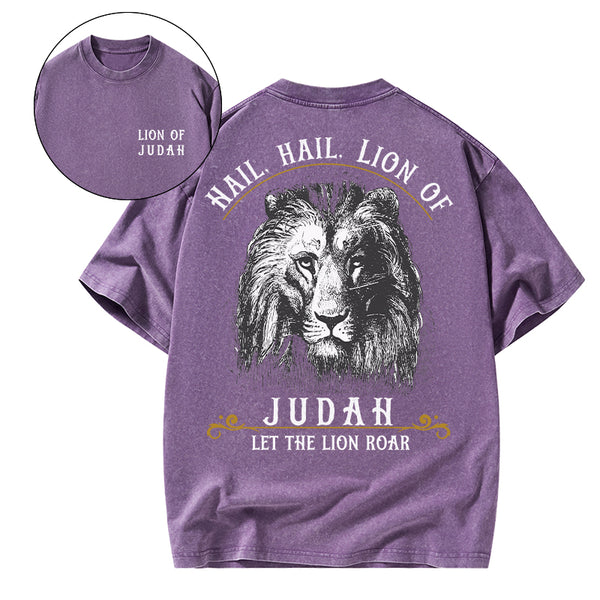 Hail Hail Lion Of Judah Christian Washed T-Shirt