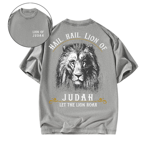 Hail Hail Lion Of Judah Christian Washed T-Shirt