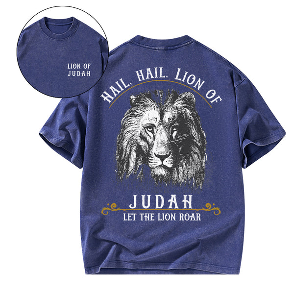 Hail Hail Lion Of Judah Christian Washed T-Shirt