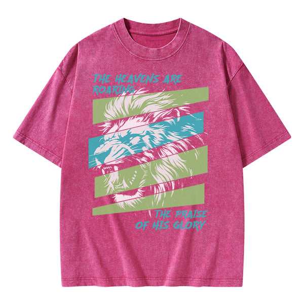 The Heavens Are Roaring Christian Washed T-Shirt